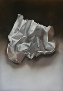 Crumpled paper by Anna Stone - Charcoal and soft powder pastel on Canson paper